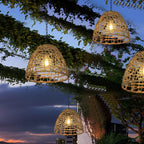 Bell Lantern | Solar Handwoven Rattan & Weatherproof