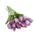 Artificial Tulip Stems | Realistic Silk-Like Blooms | Set of 10