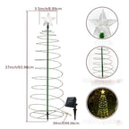 Outdoor LED Christmas Tree | Solar-Powered Spiral With Star | 90 cm