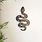 Snake Wall Art | Wood Lotus Motif