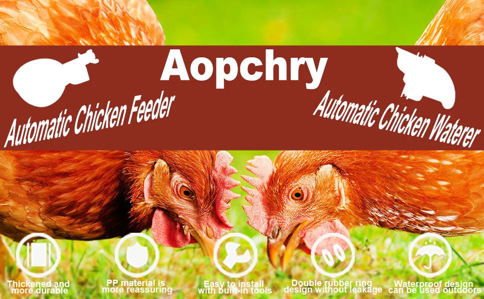 Chicken Waterer | Gravity-Fed & Leak-Proof Deep Cups | Set of 10