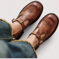 Mary Jane Flats | Soft Leather & Cushioned Insole | Adjustable Buckle Strap