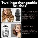 Hair Dryer Brush | 2-In-1 Rotating Styler | Interchangeable Brushes