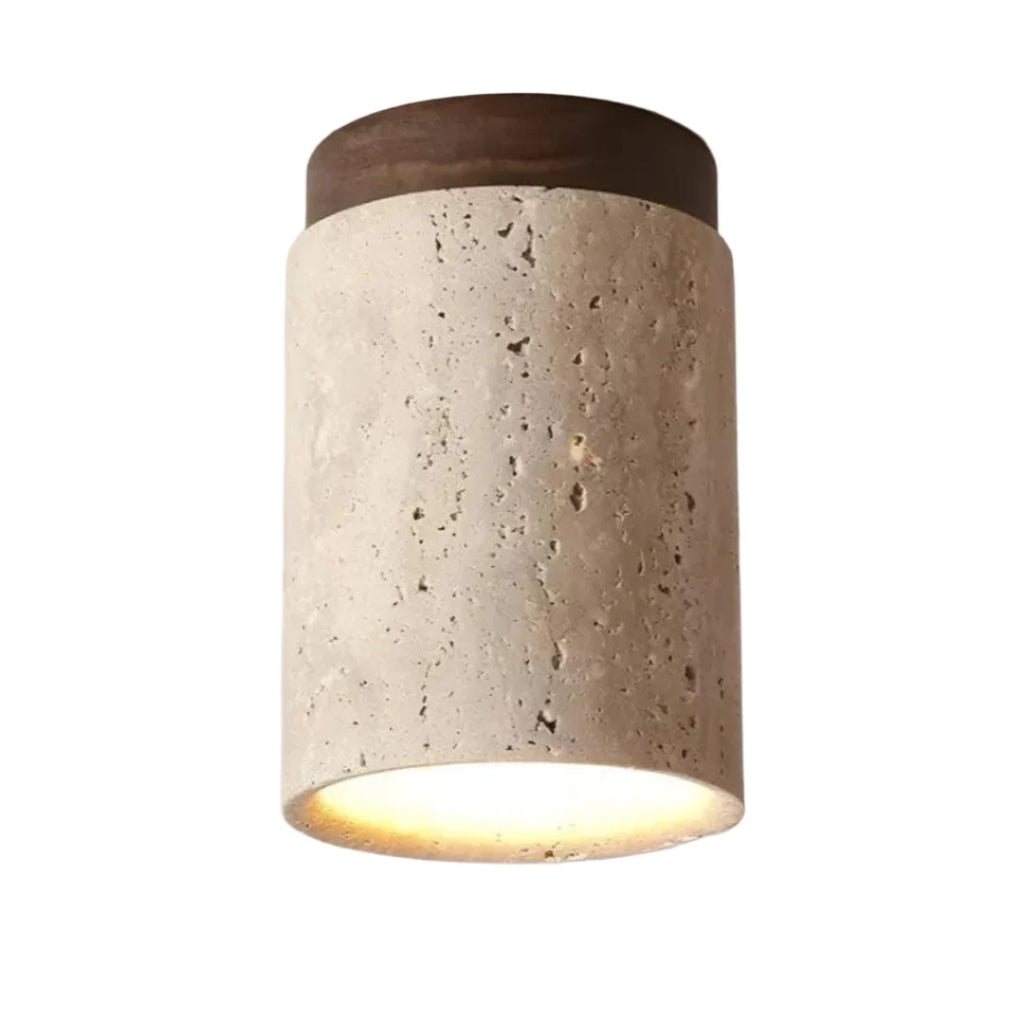 Ceiling Lamp | Wabi-Sabi Travertine & LED | Surface Mount