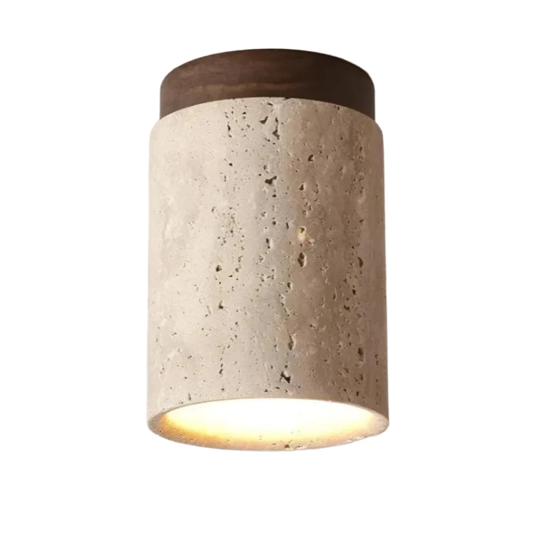 Ceiling Lamp | Wabi-Sabi Travertine & LED | Surface Mount