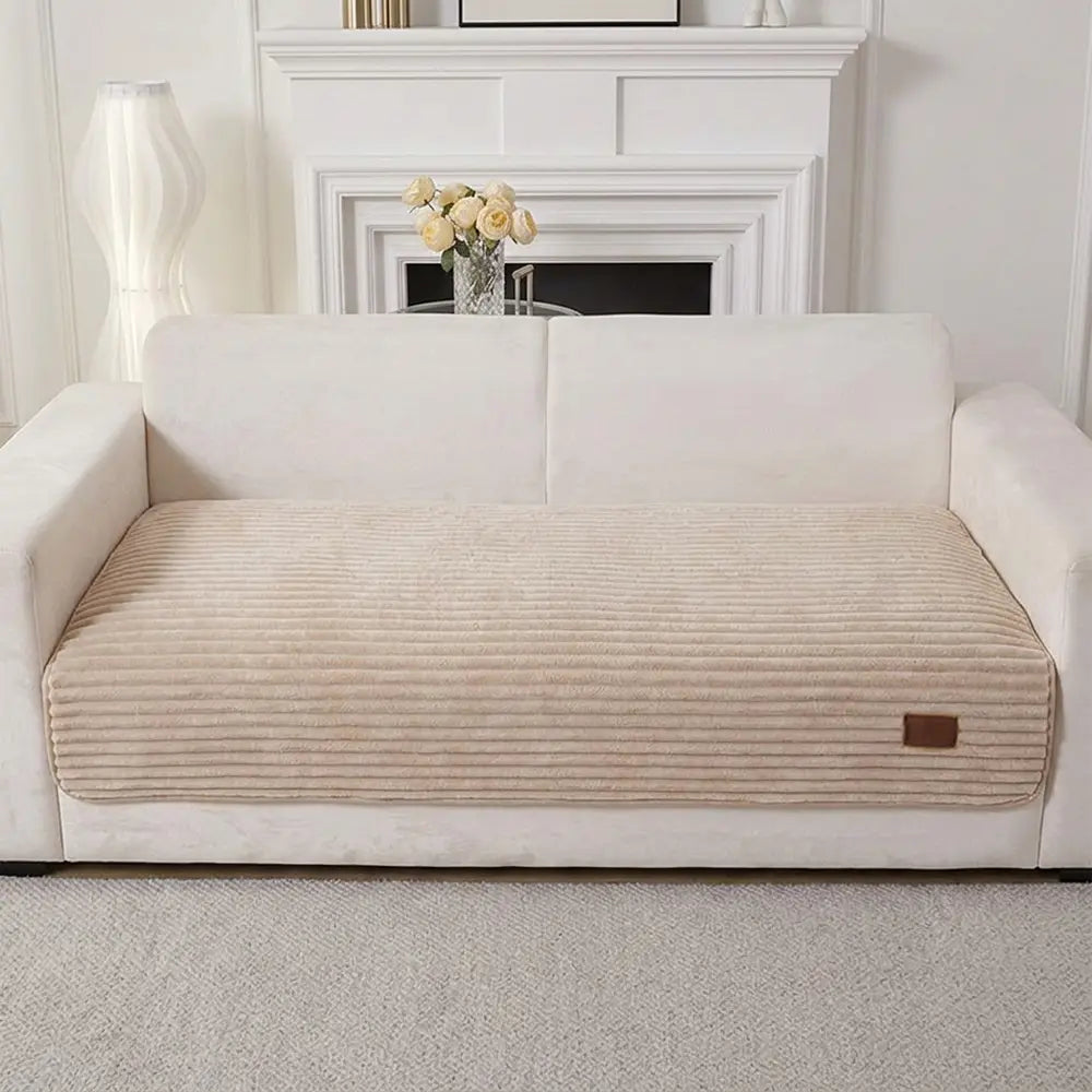 Sofa Cover | Plush Striped & Non-Slip | Machine Washable