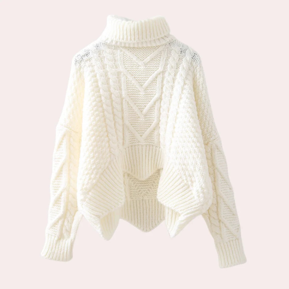 Turtleneck Sweater | Soft Cotton Knit | One Size