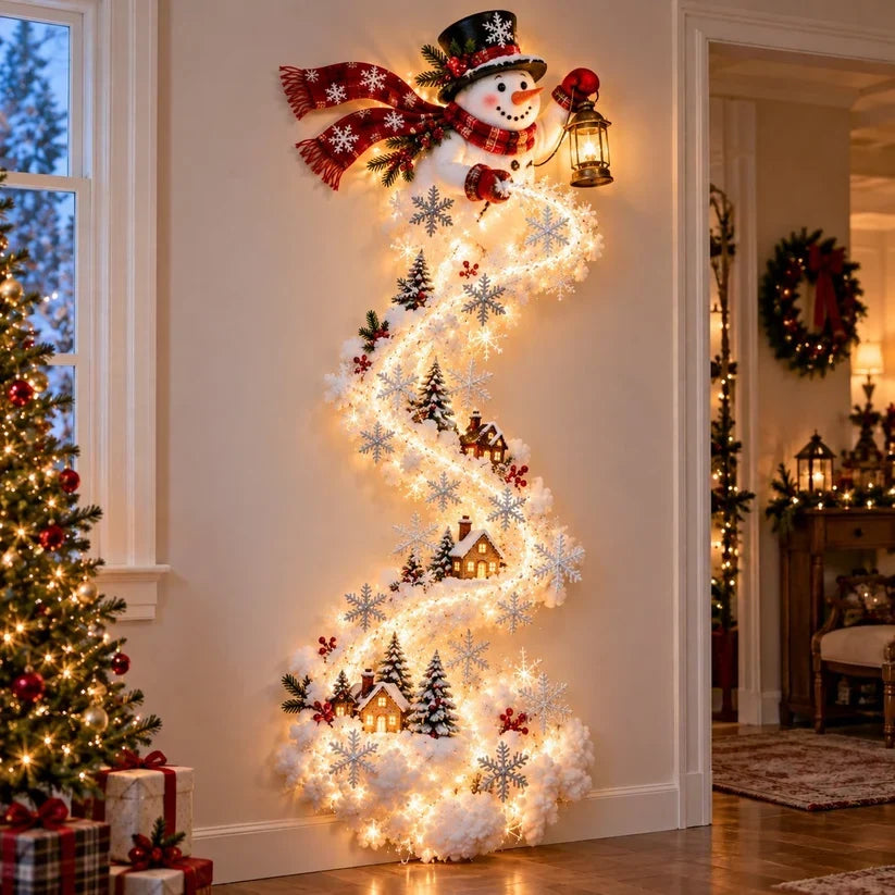 Christmas Wall Decoration | Cascading Design & Warm Lights