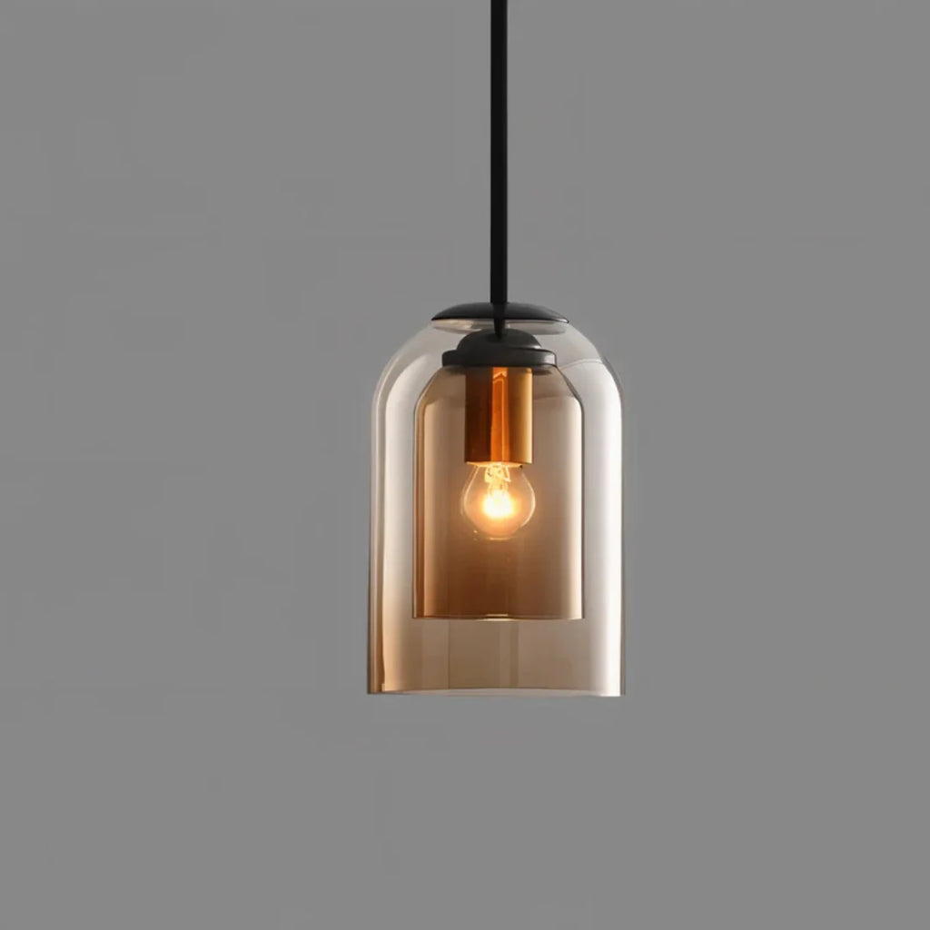 Pendant Lamp | Double Amber & Smoke Glass | E27 LED-Compatible