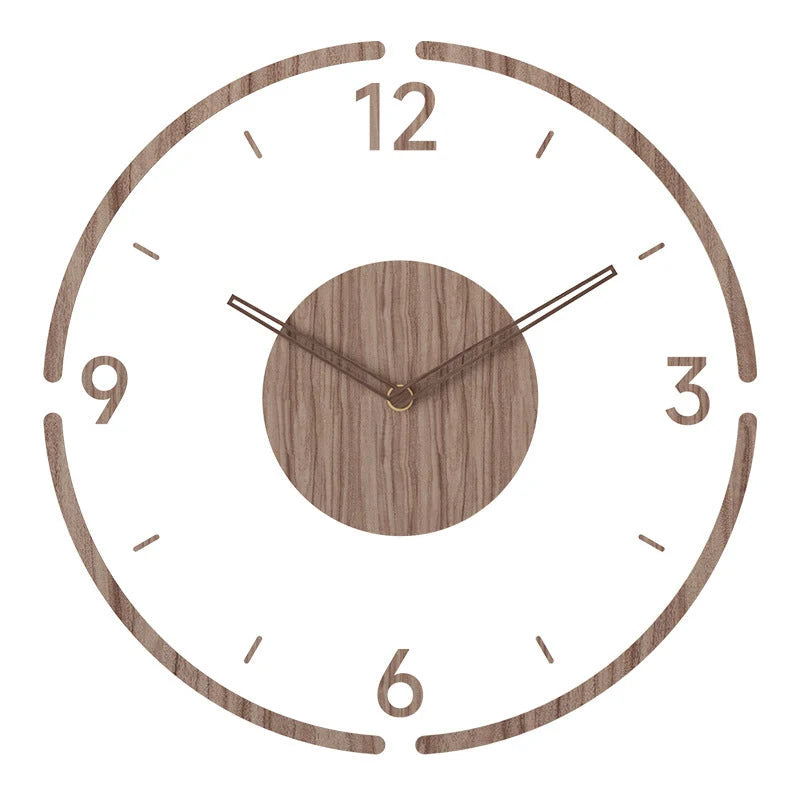 Wall Clock | Scandinavian Solid Wood & Silent Operation | 35.5 cm