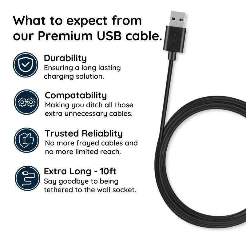 Micro USB Cable | Fast Charging & Data Transfer | 10 Ft