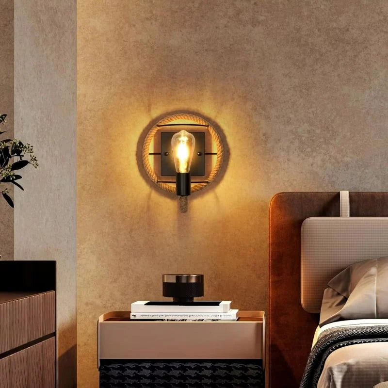 LED Wall Sconce | Coil-Inspired Black Metal