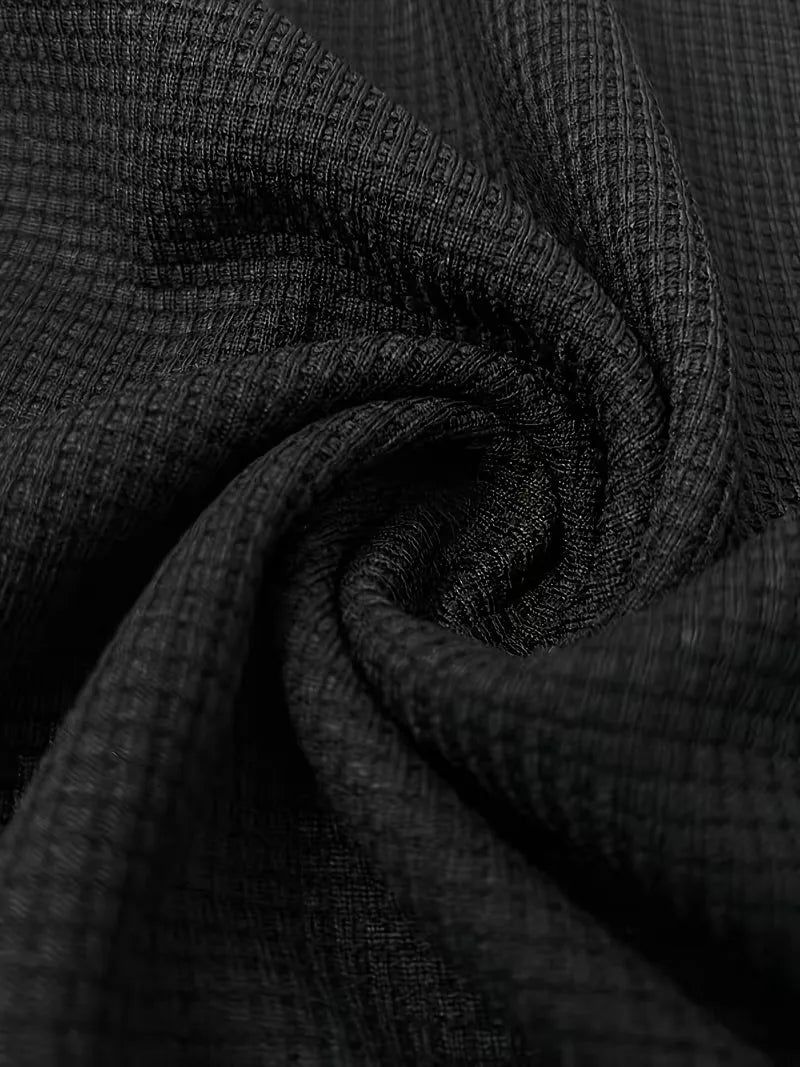 Men’s Polo Shirt | Short Sleeve V-Neck | Waffle Texture & Stretch Fabric