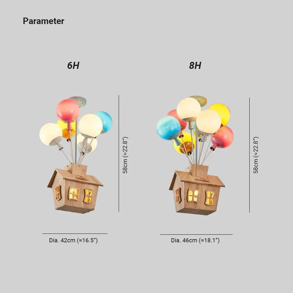 Flush Mount Ceiling Light | Balloon Cluster & Acrylic Wood Accents | For Children's Rooms