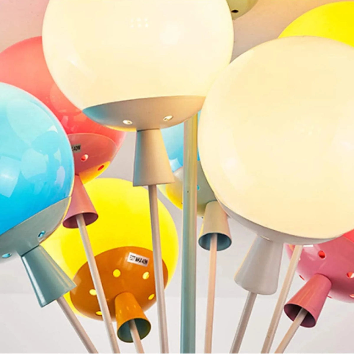 Flush Mount Ceiling Light | Balloon Cluster & Acrylic Wood Accents | For Children's Rooms