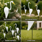 Garden Flamingo Ornament with Wind-Powered Rotating Body