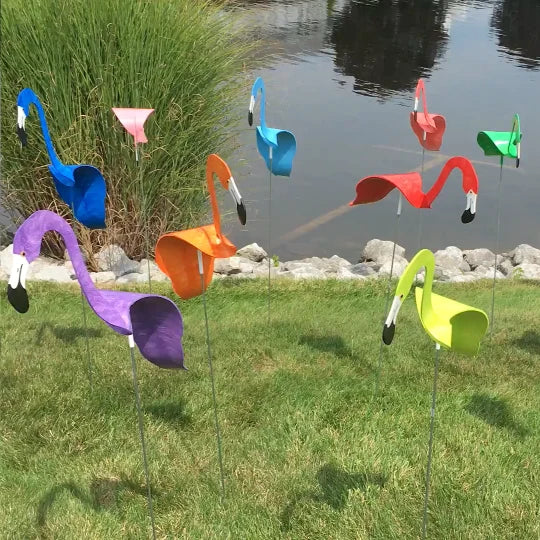 Garden Flamingo with Wind-Powered Rotating Body
