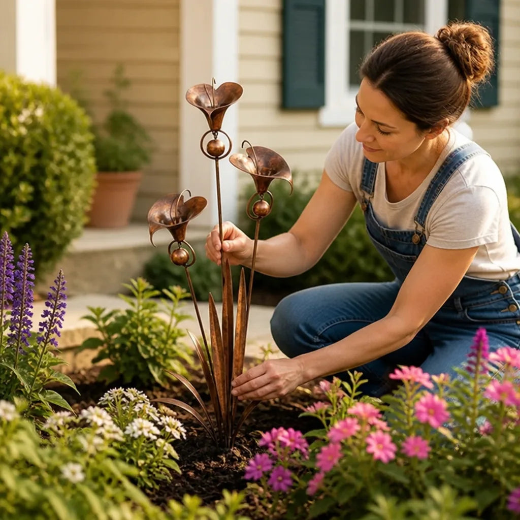 Garden Stake with Hanging Bells