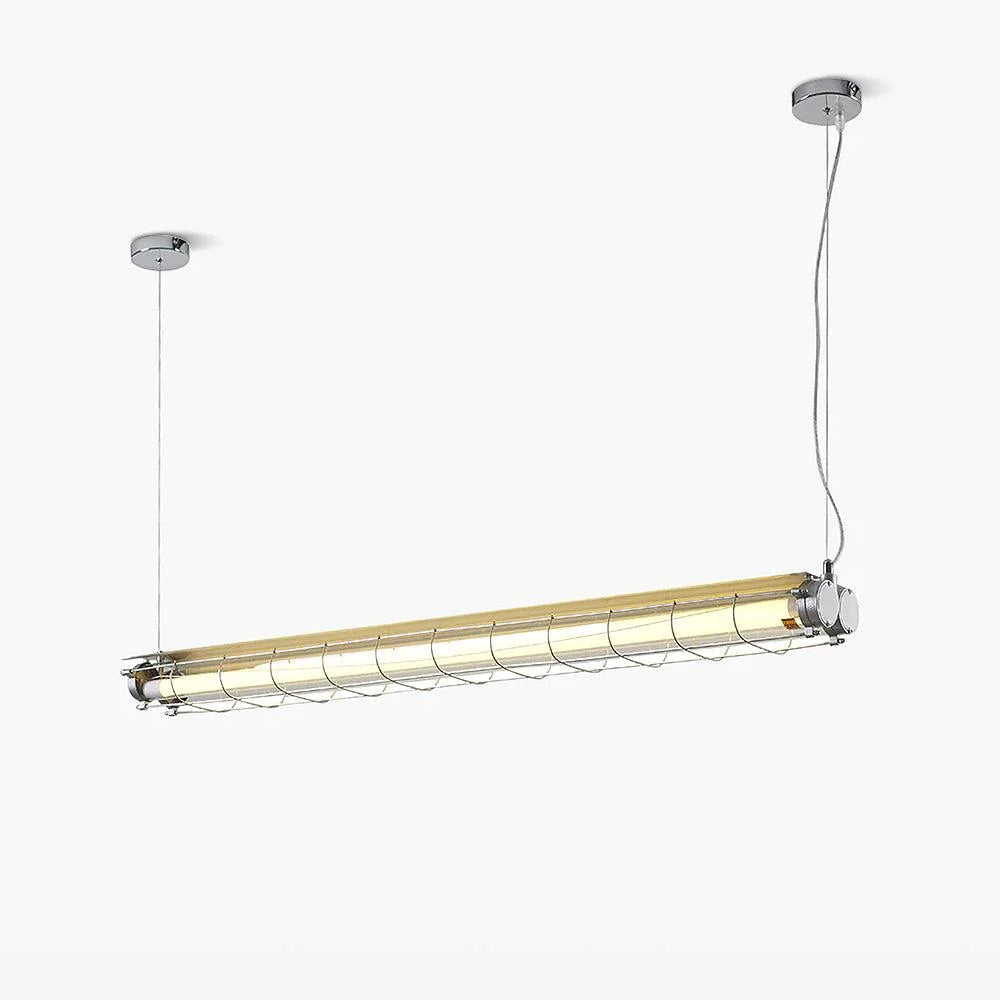 Linear Pendant Light | Integrated LED Metal & Glass | 123 cm