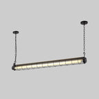 Linear Pendant Light | Integrated LED Metal & Glass | 123 cm