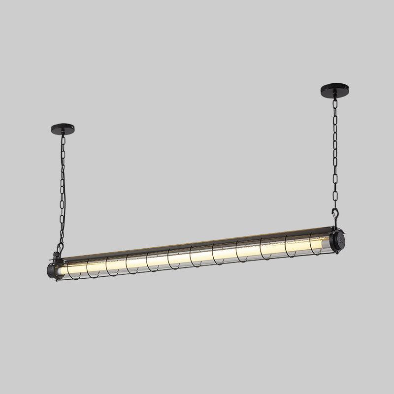Linear Pendant Light | Integrated LED Metal & Glass | 123 cm