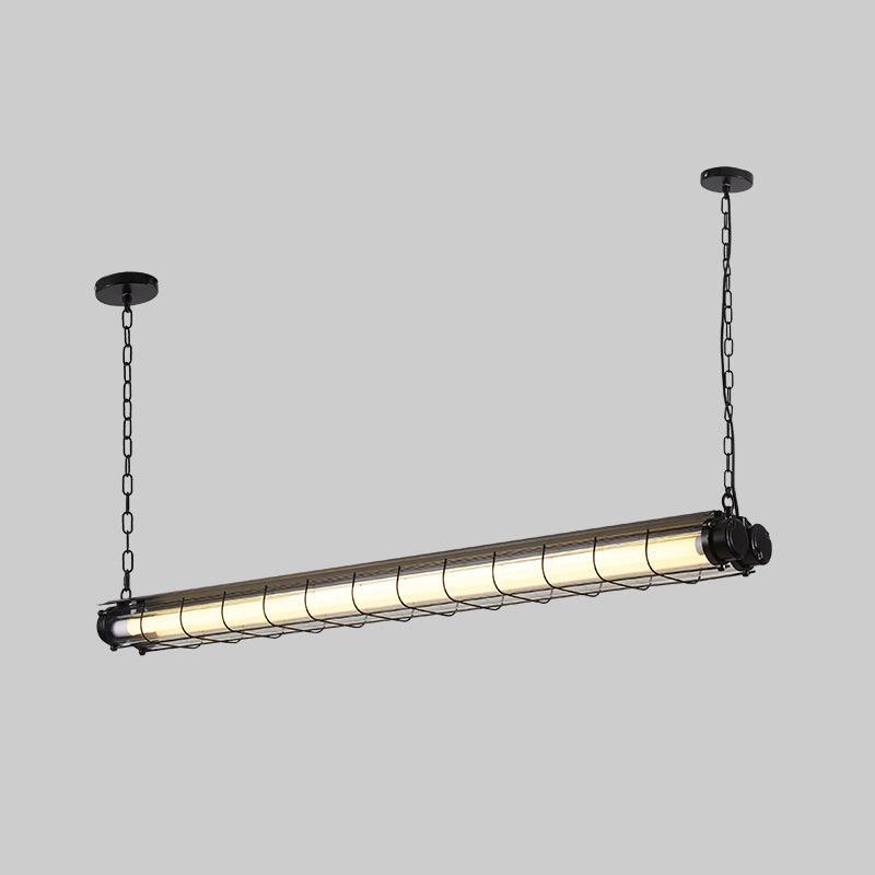 Linear Pendant Light | Integrated LED Metal & Glass | 123 cm