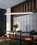 Linear Pendant Light | Integrated LED Metal & Glass | 123 cm