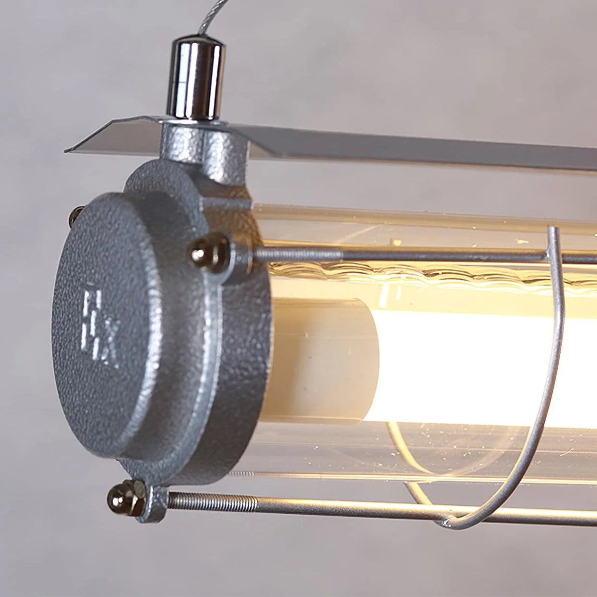 Linear Pendant Light | Integrated LED Metal & Glass | 123 cm