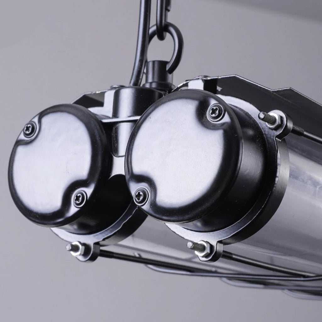 Linear Pendant Light | Integrated LED Metal & Glass | 123 cm