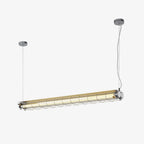 Linear Pendant Light | Integrated LED Metal & Glass | 123 cm