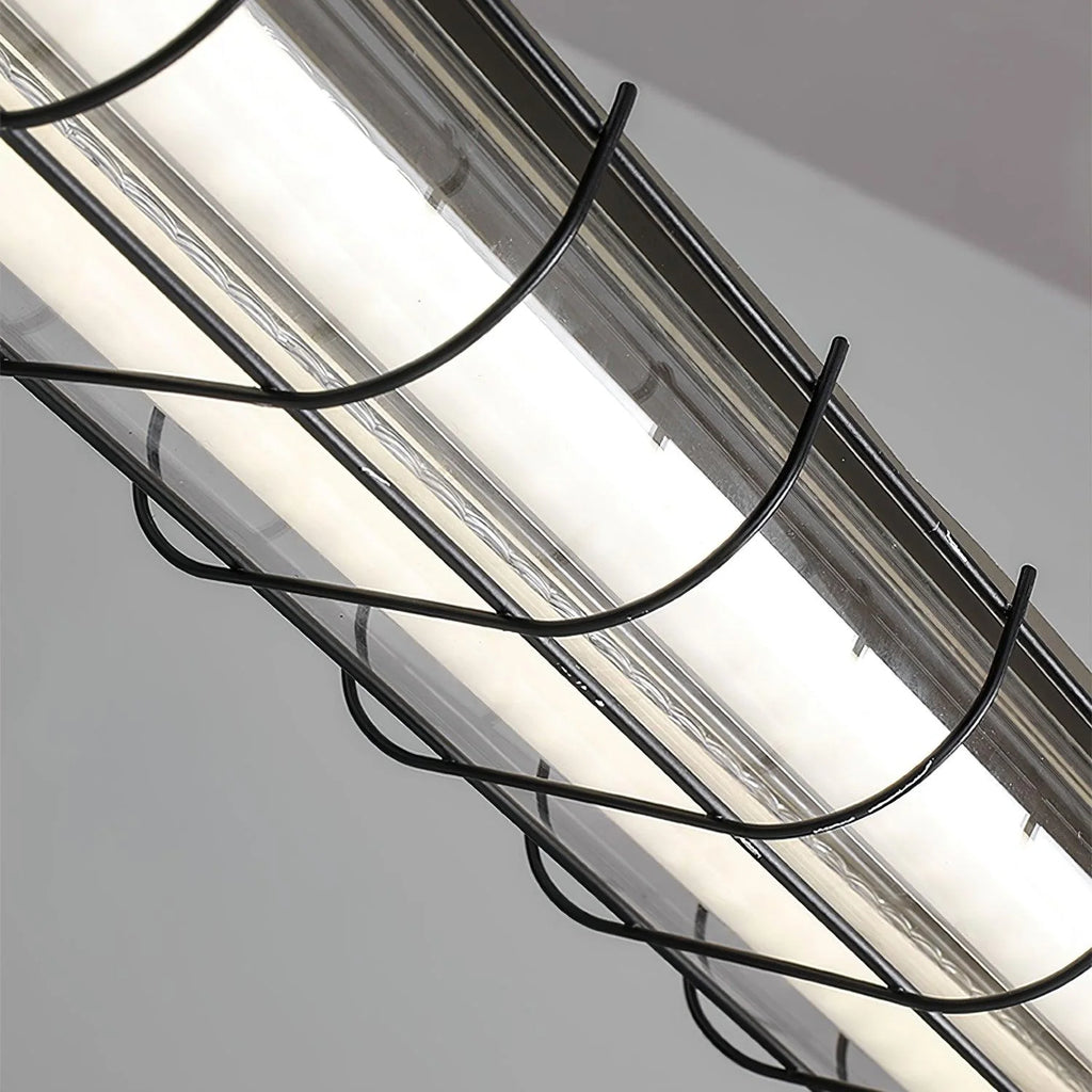 Linear Pendant Light | Integrated LED Metal & Glass | 123 cm