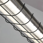 Linear Pendant Light | Integrated LED Metal & Glass | 123 cm