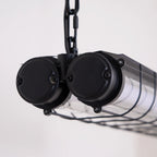 Linear Pendant Light | Integrated LED Metal & Glass | 123 cm