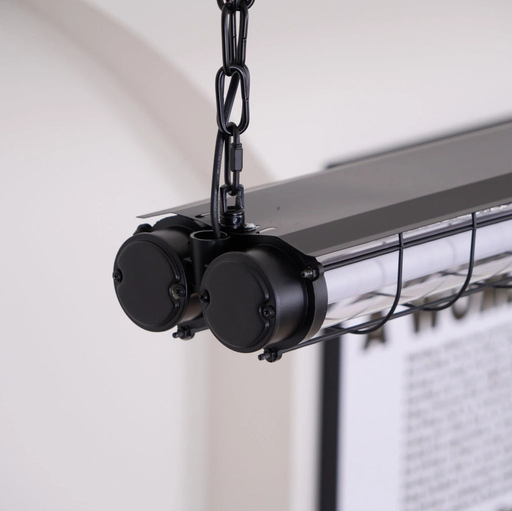 Linear Pendant Light | Integrated LED Metal & Glass | 123 cm