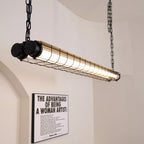 Linear Pendant Light | Integrated LED Metal & Glass | 123 cm