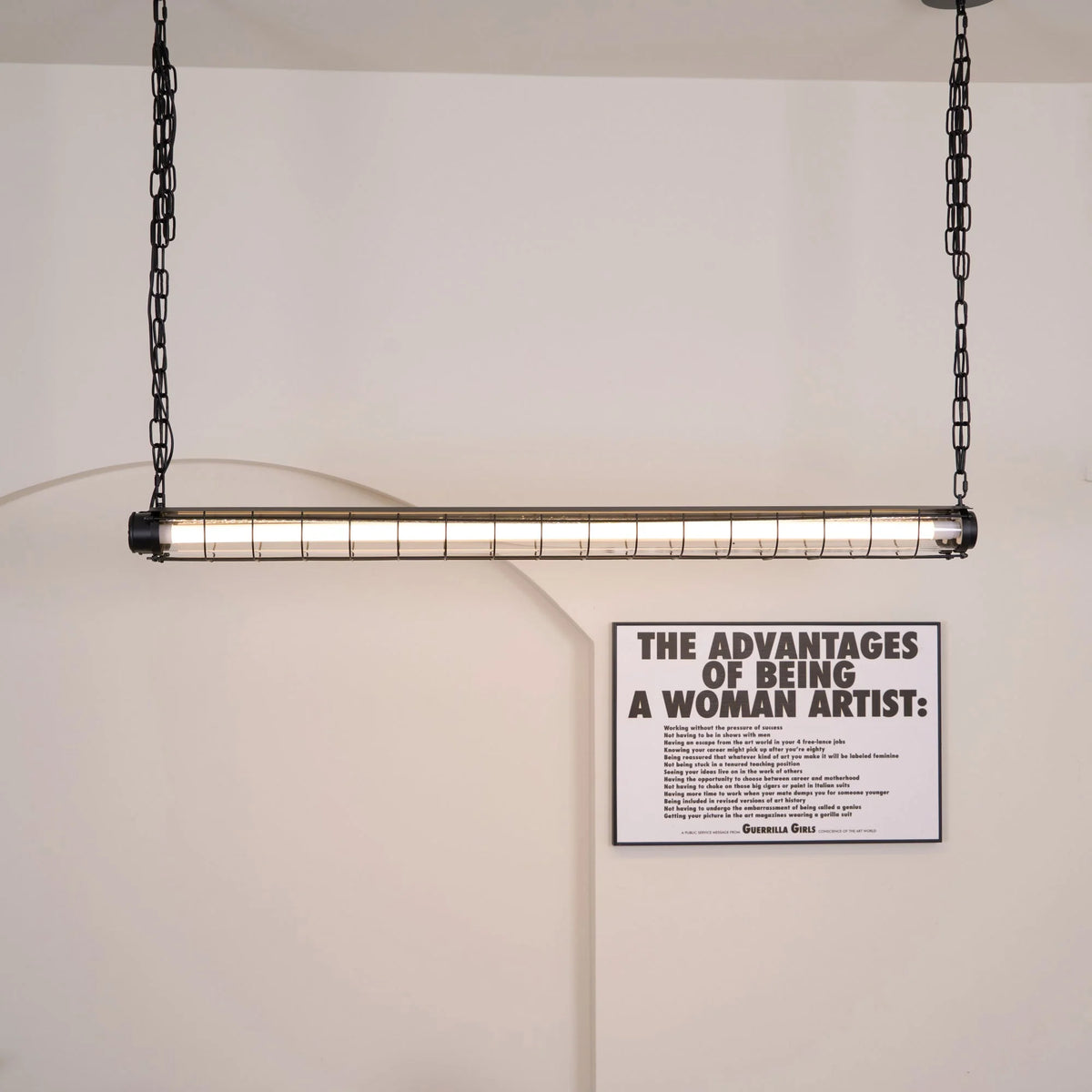 Linear Pendant Light | Integrated LED Metal & Glass | 123 cm