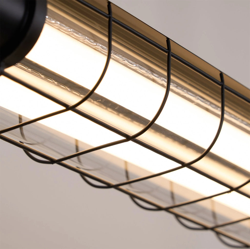 Linear Pendant Light | Integrated LED Metal & Glass | 123 cm