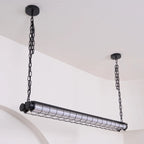 Linear Pendant Light | Integrated LED Metal & Glass | 123 cm