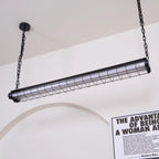 Linear Pendant Light | Integrated LED Metal & Glass | 123 cm