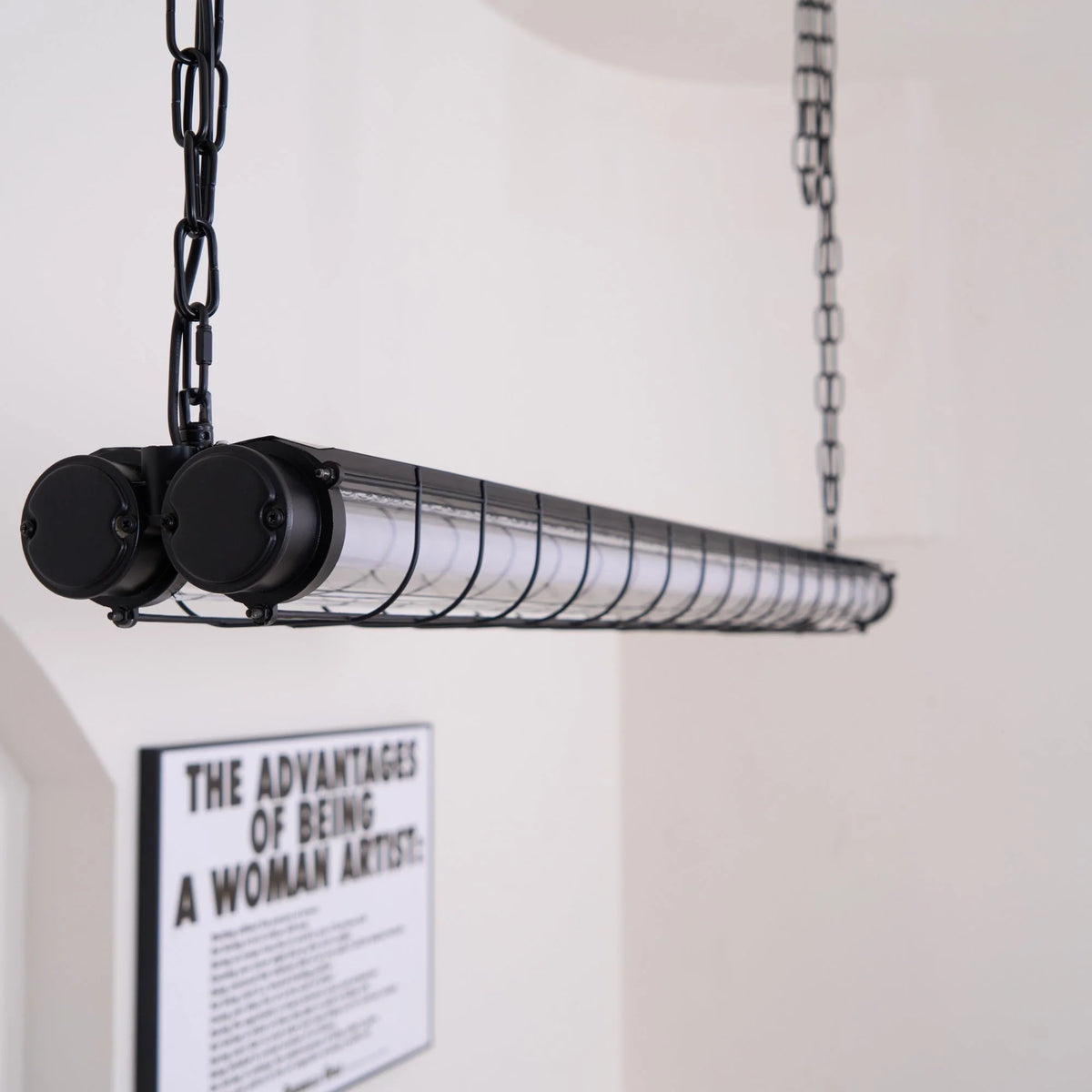 Linear Pendant Light | Integrated LED Metal & Glass | 123 cm