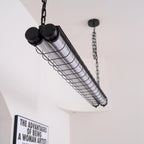 Linear Pendant Light | Integrated LED Metal & Glass | 123 cm