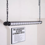 Linear Pendant Light | Integrated LED Metal & Glass | 123 cm