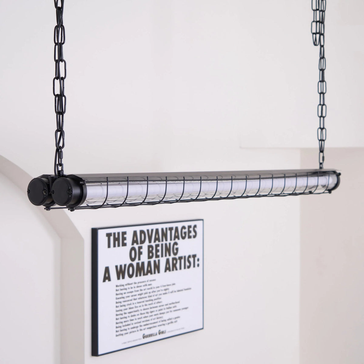 Linear Pendant Light | Integrated LED Metal & Glass | 123 cm