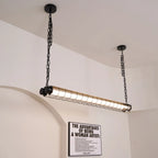 Linear Pendant Light | Integrated LED Metal & Glass | 123 cm
