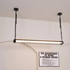 Linear Pendant Light | Integrated LED Metal & Glass | 123 cm