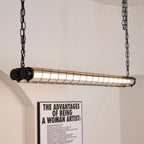 Linear Pendant Light | Integrated LED Metal & Glass | 123 cm