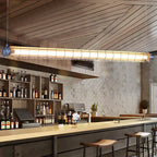 Linear Pendant Light | Integrated LED Metal & Glass | 123 cm