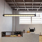 Linear Pendant Light | Integrated LED Metal & Glass | 123 cm