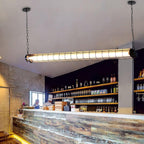 Linear Pendant Light | Integrated LED Metal & Glass | 123 cm