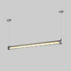 Linear Pendant Light | Integrated LED Metal & Glass | 123 cm